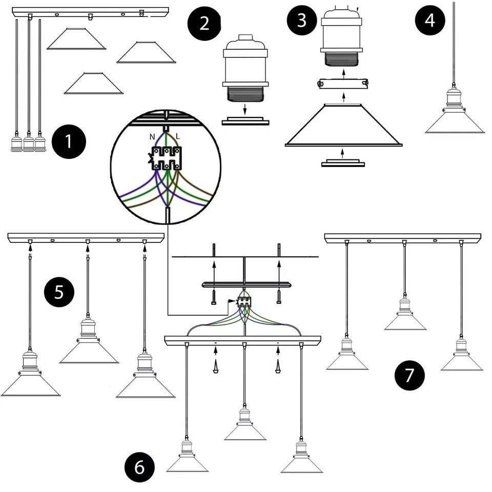 Modern Lenier Style 3 Light Ceiling Pendant ~1323