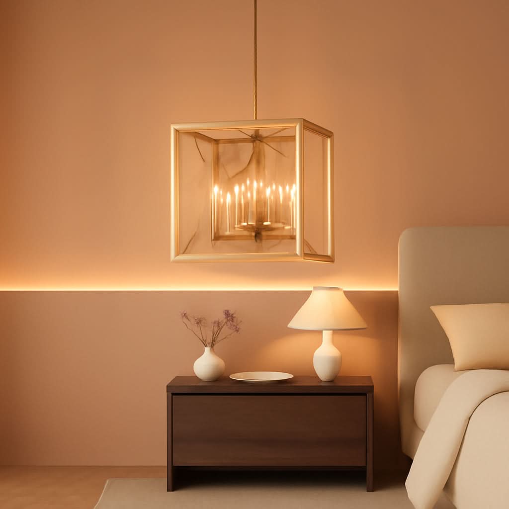 Six Light Gold Pendant Light Modern Farmhouse Chandelier