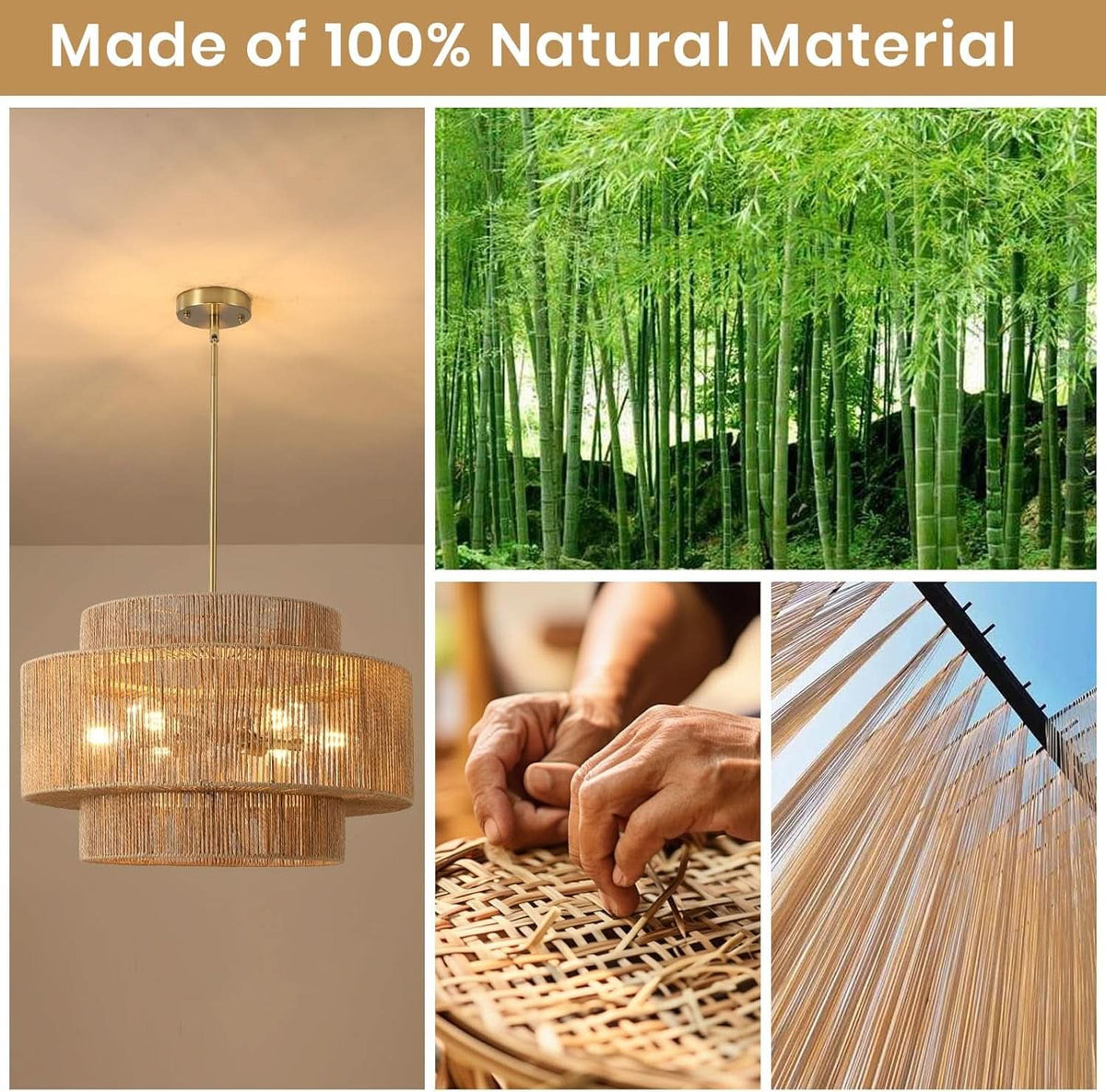 Twenty Four Inch Handwoven Chandelier Dining Room Fixture