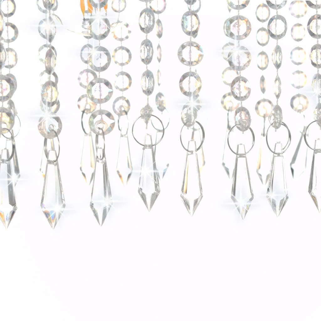 Plafonnier Avec Perles De Cristal Argenté 104 Cm E14