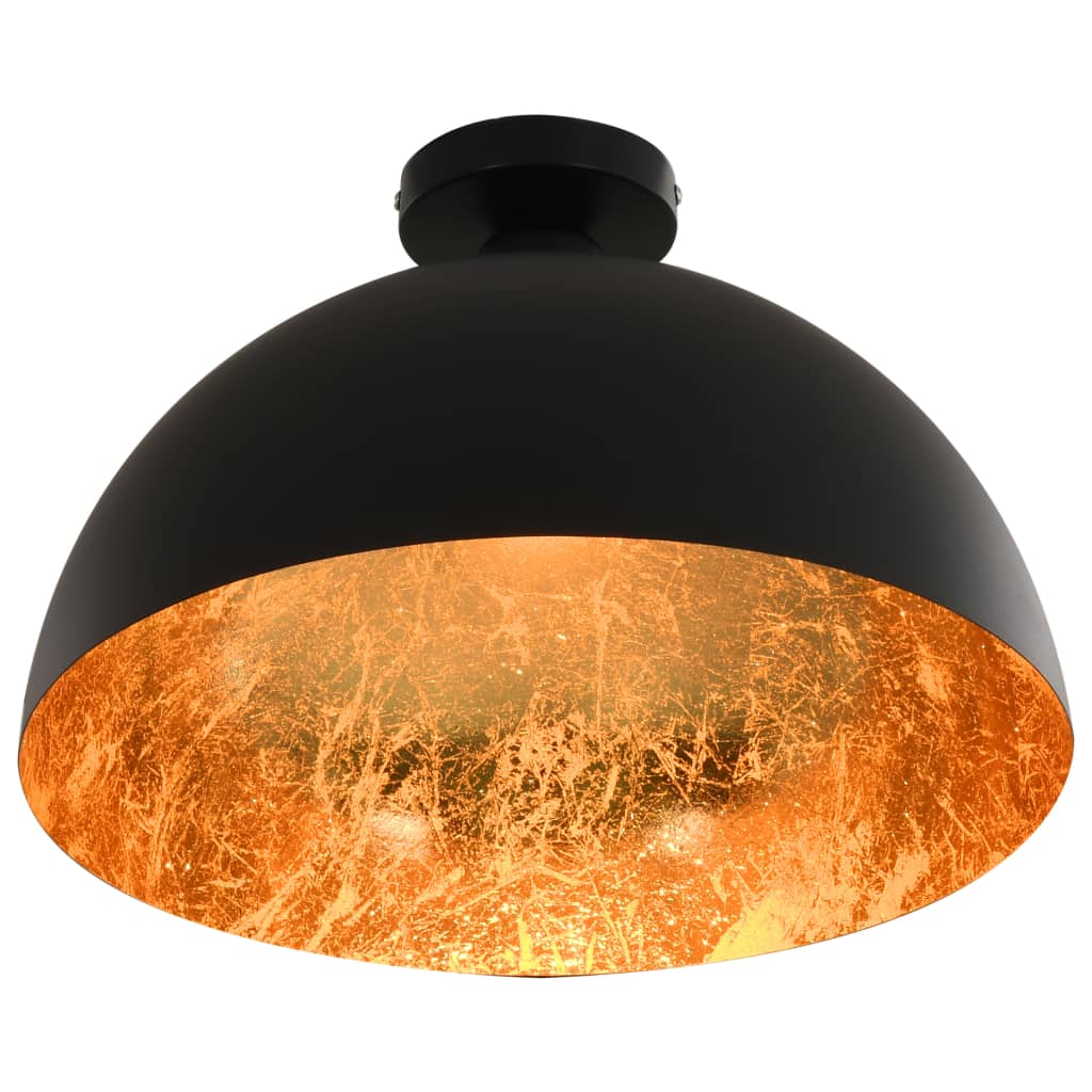 Plafonniers 2 Pcs Noir Et Doré Semi-Sphérique E27