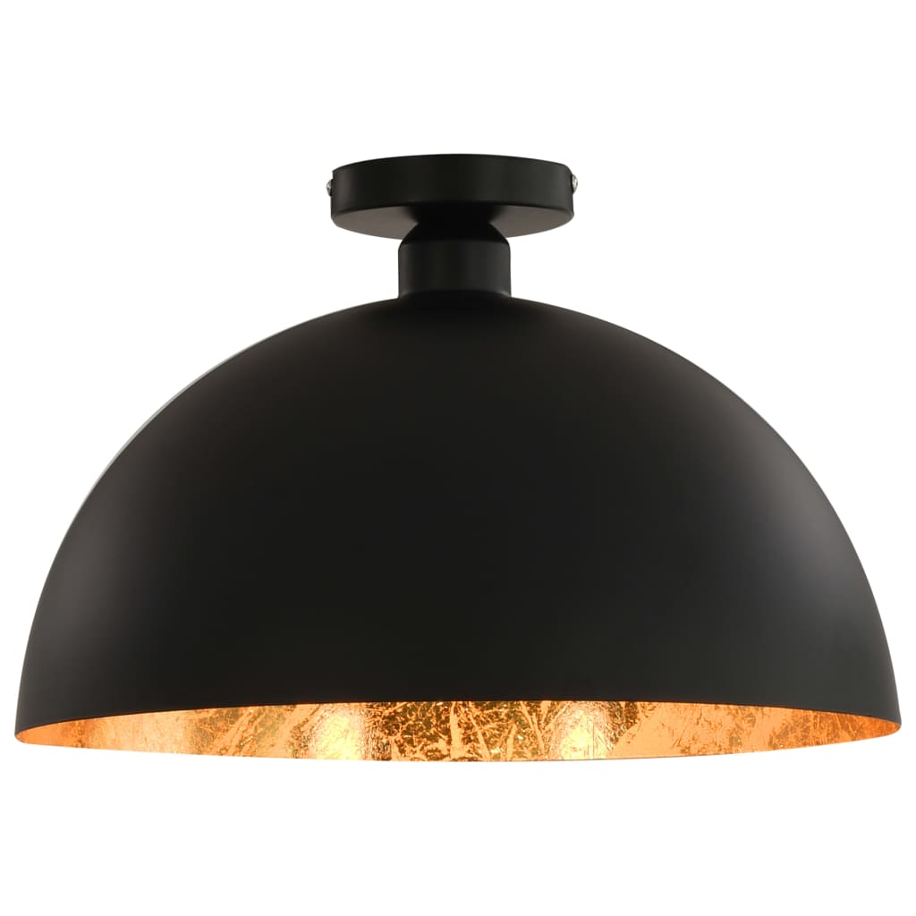 Plafonniers 2 Pcs Noir Et Doré Semi-Sphérique E27