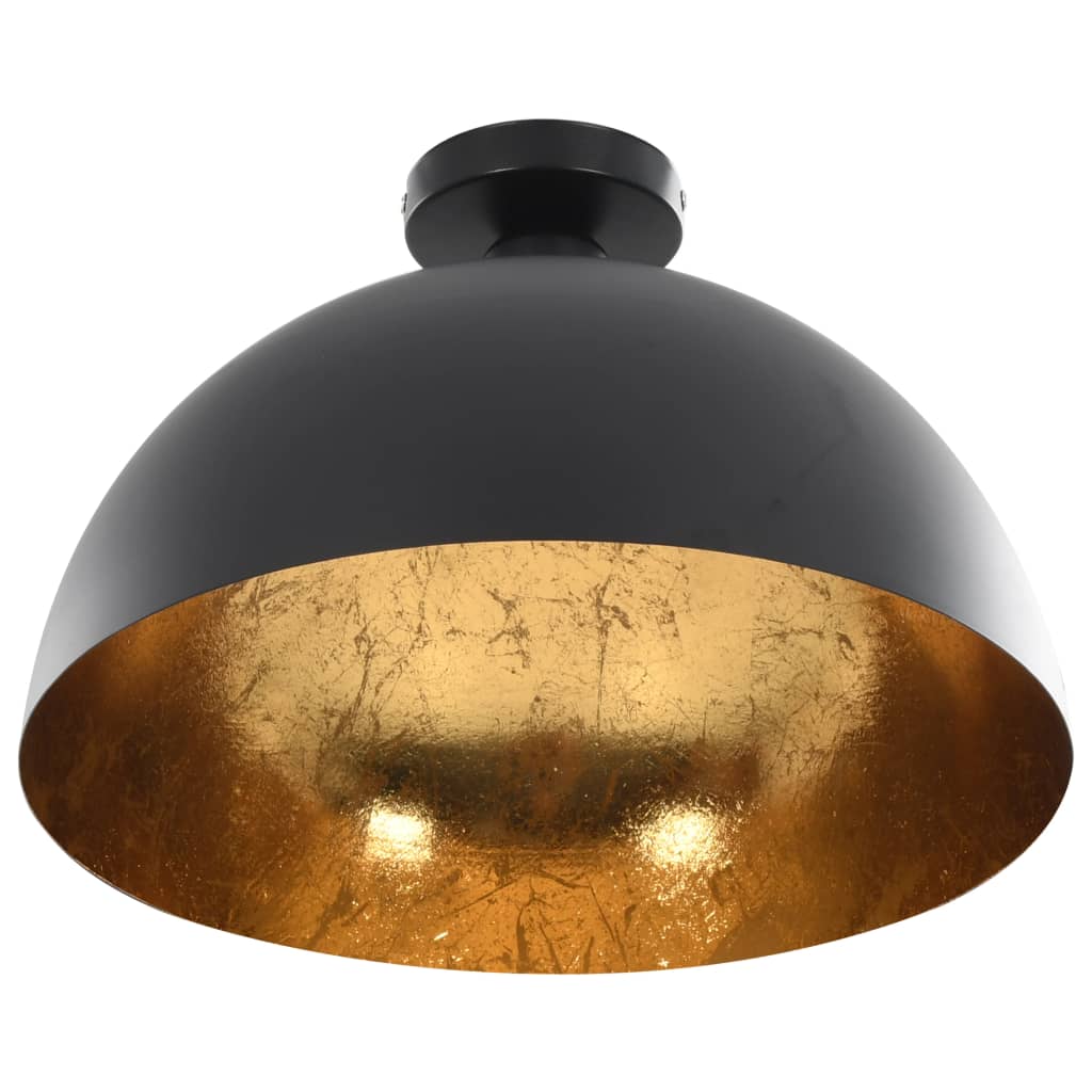 Plafonniers 2 Pcs Noir Et Doré Semi-Sphérique E27