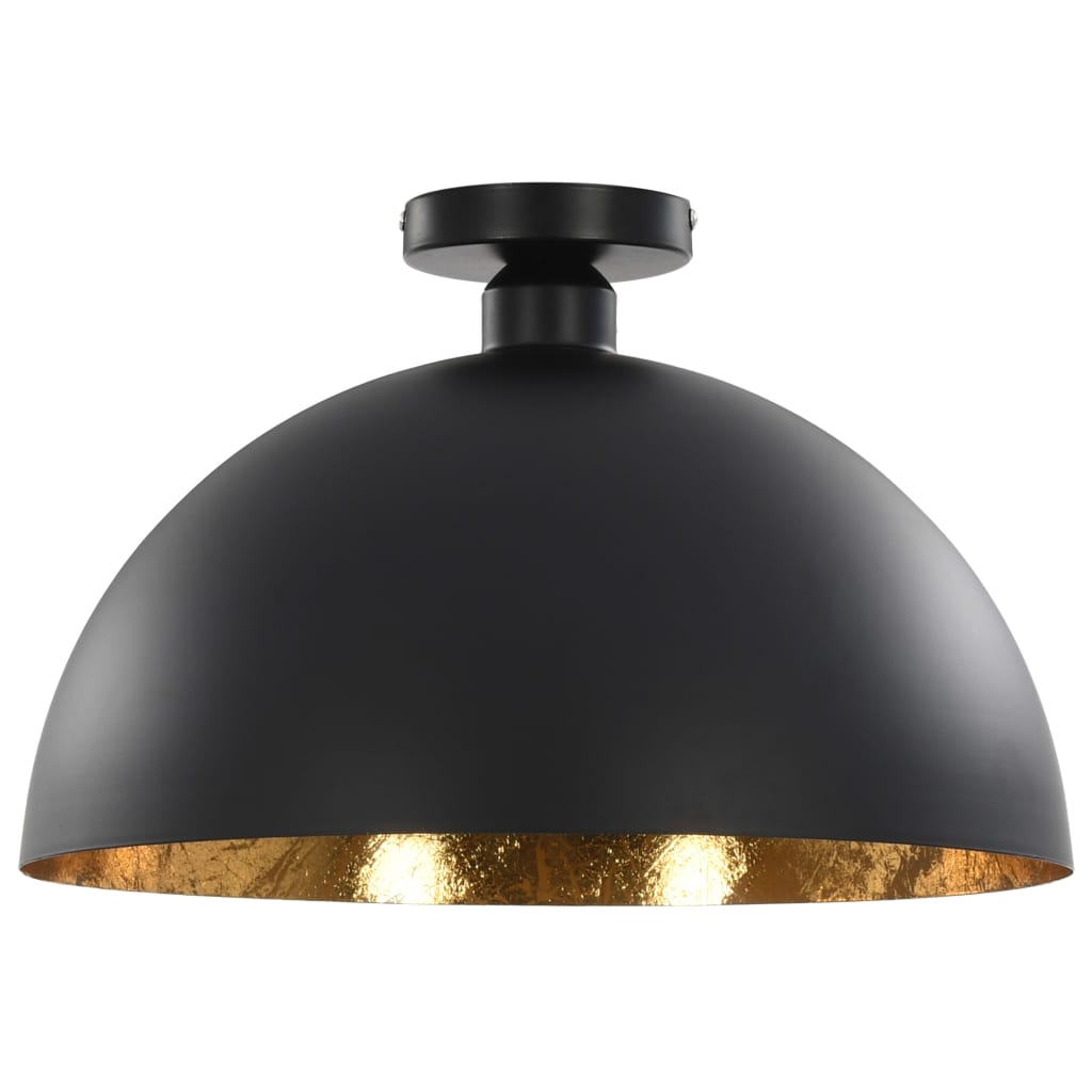 Plafonniers 2 Pcs Noir Et Doré Semi-Sphérique E27