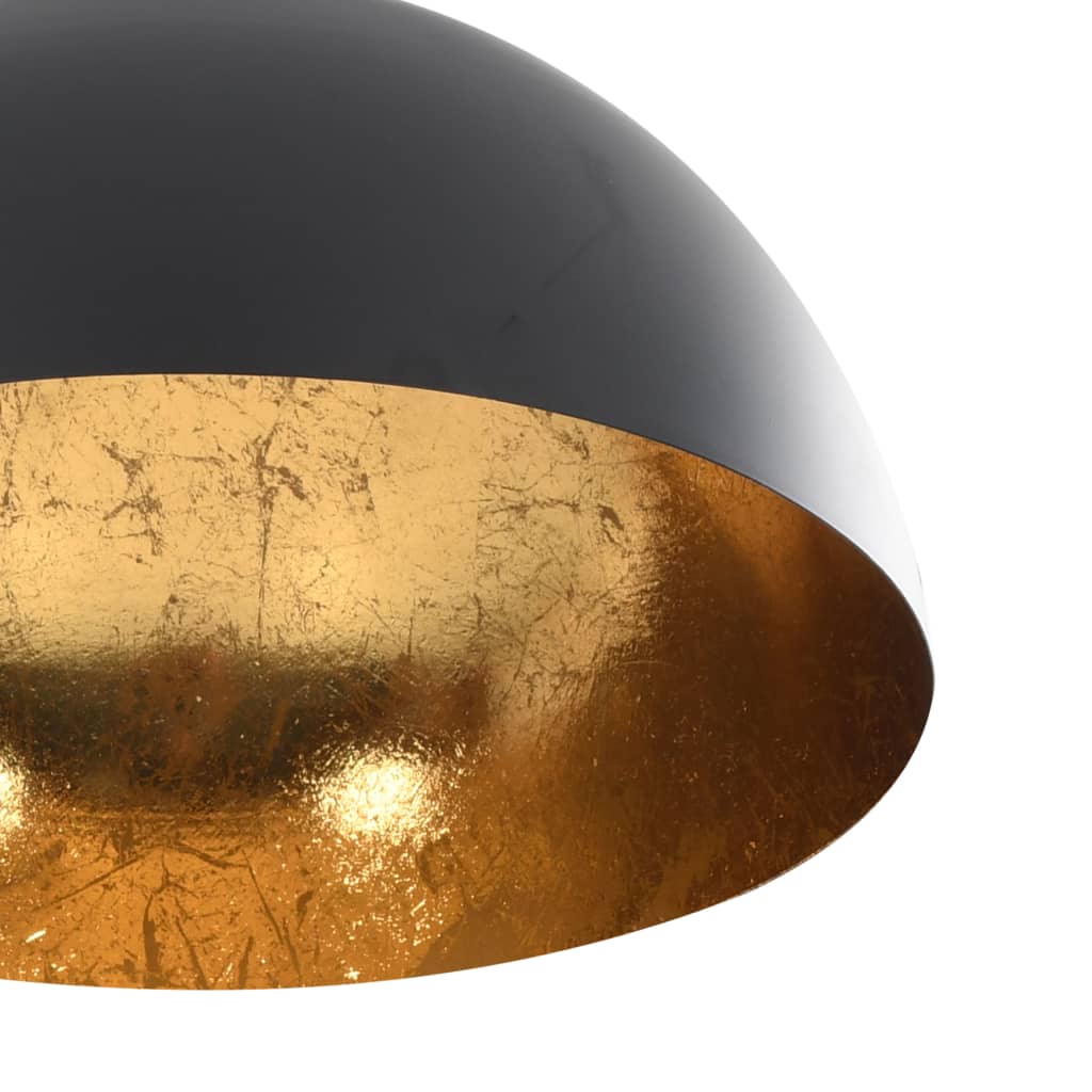 Plafonniers 2 Pcs Noir Et Doré Semi-Sphérique E27