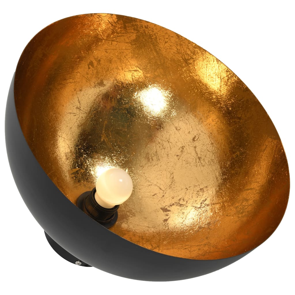 Plafonniers 2 Pcs Noir Et Doré Semi-Sphérique E27