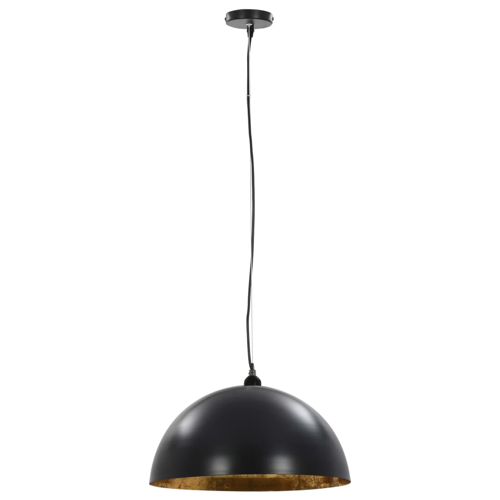 2 Pcs Plafonniers Noir Et Doré Semi-Sphérique E27