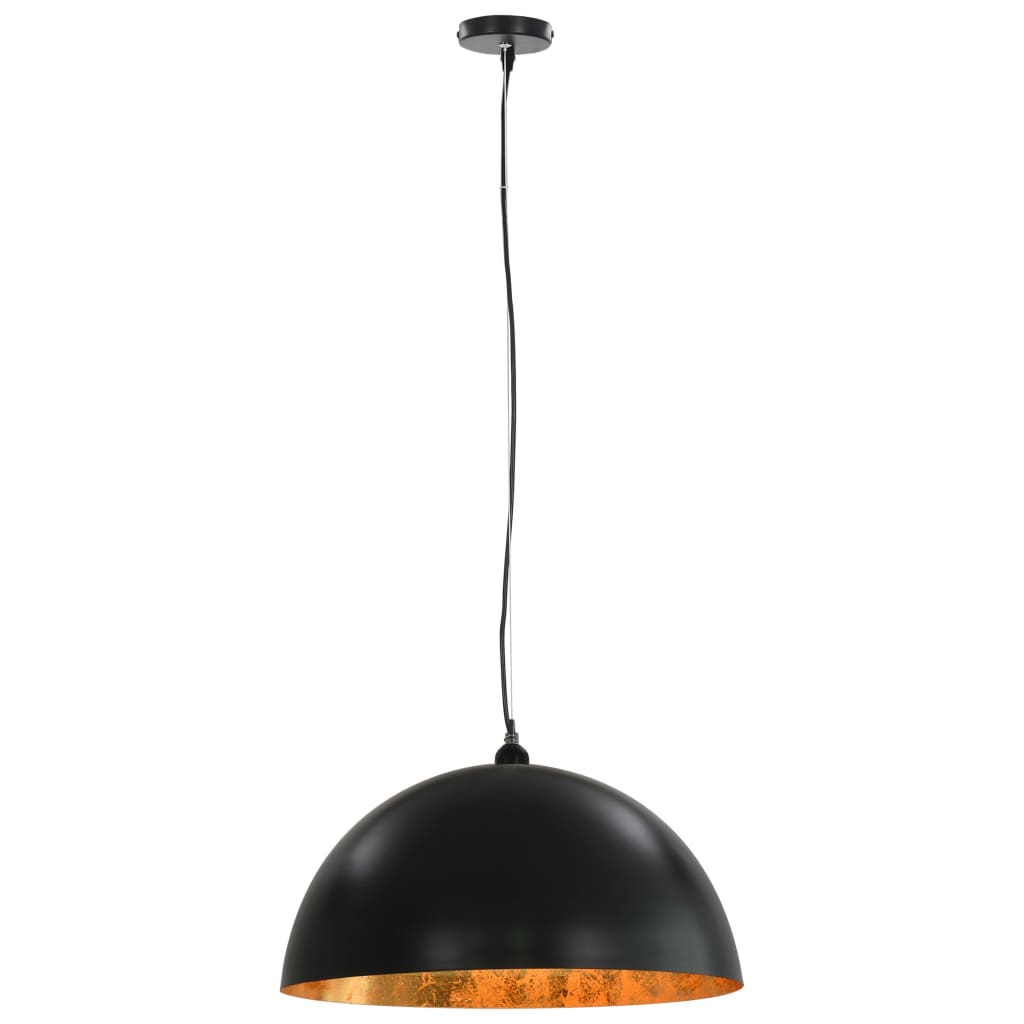2 Pcs Plafonniers Noir Et Doré Semi-Sphérique E27