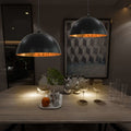 2 Pcs Plafonniers Noir Et Doré Semi-Sphérique E27