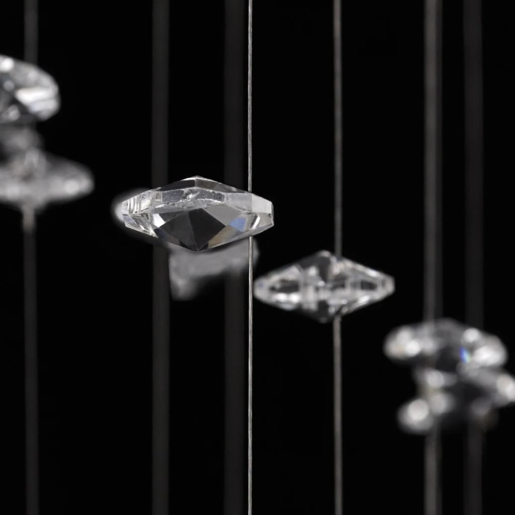 Plafonnier Avec Perles En Verre Cristal Étincelant Blanc 8 X G9 29 Cm