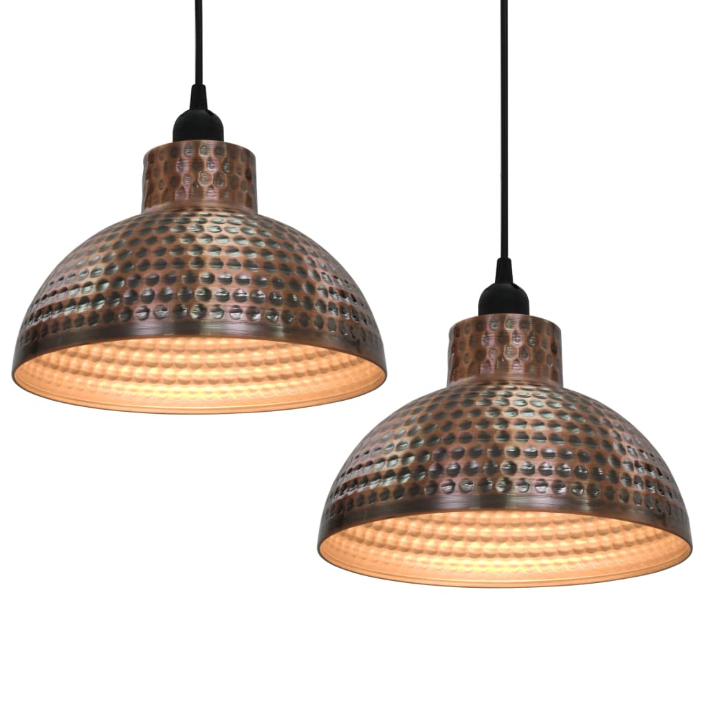 Plafonnier 2 Pcs Semi-Sphérique Couleur Cuivre
