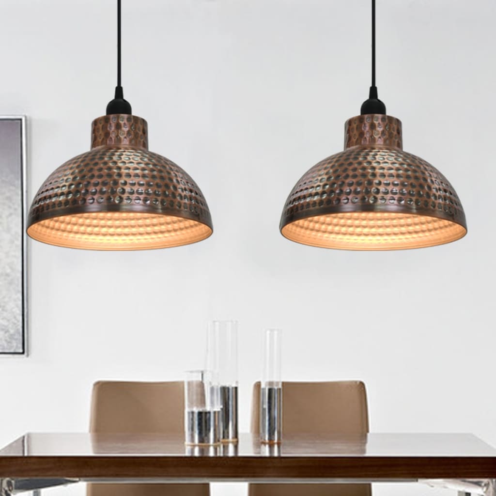 Plafonnier 2 Pcs Semi-Sphérique Couleur Cuivre