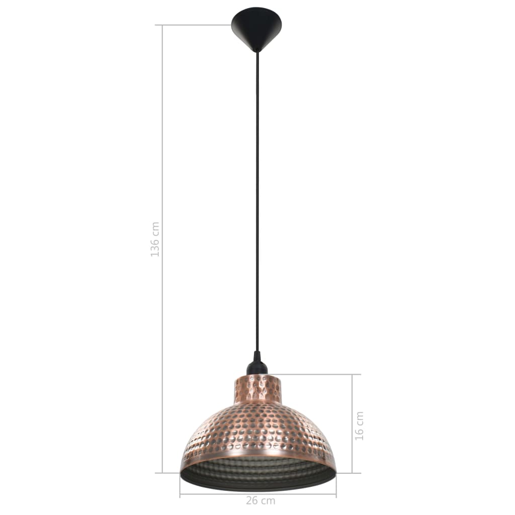 Plafonnier 2 Pcs Semi-Sphérique Couleur Cuivre