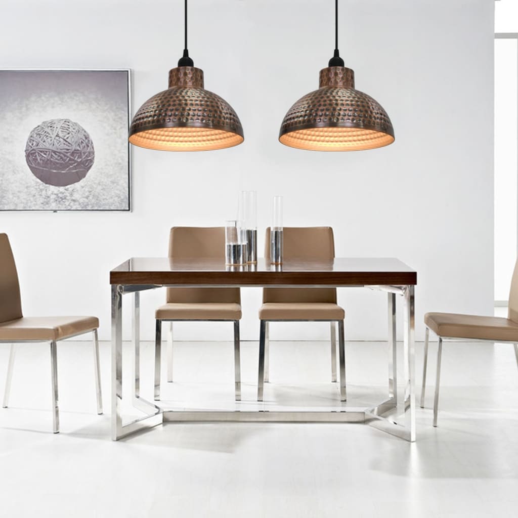 Plafonnier 2 Pcs Semi-Sphérique Couleur Cuivre