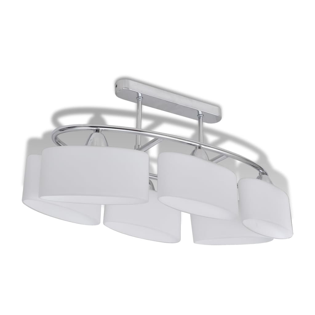 Plafonnier Avec Abat-Jours En Verre Ellipsoïde 4 Pcs E14