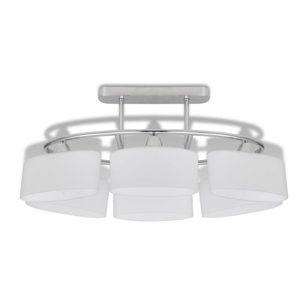 Plafonnier Avec Abat-Jours En Verre Ellipsoïde 4 Pcs E14