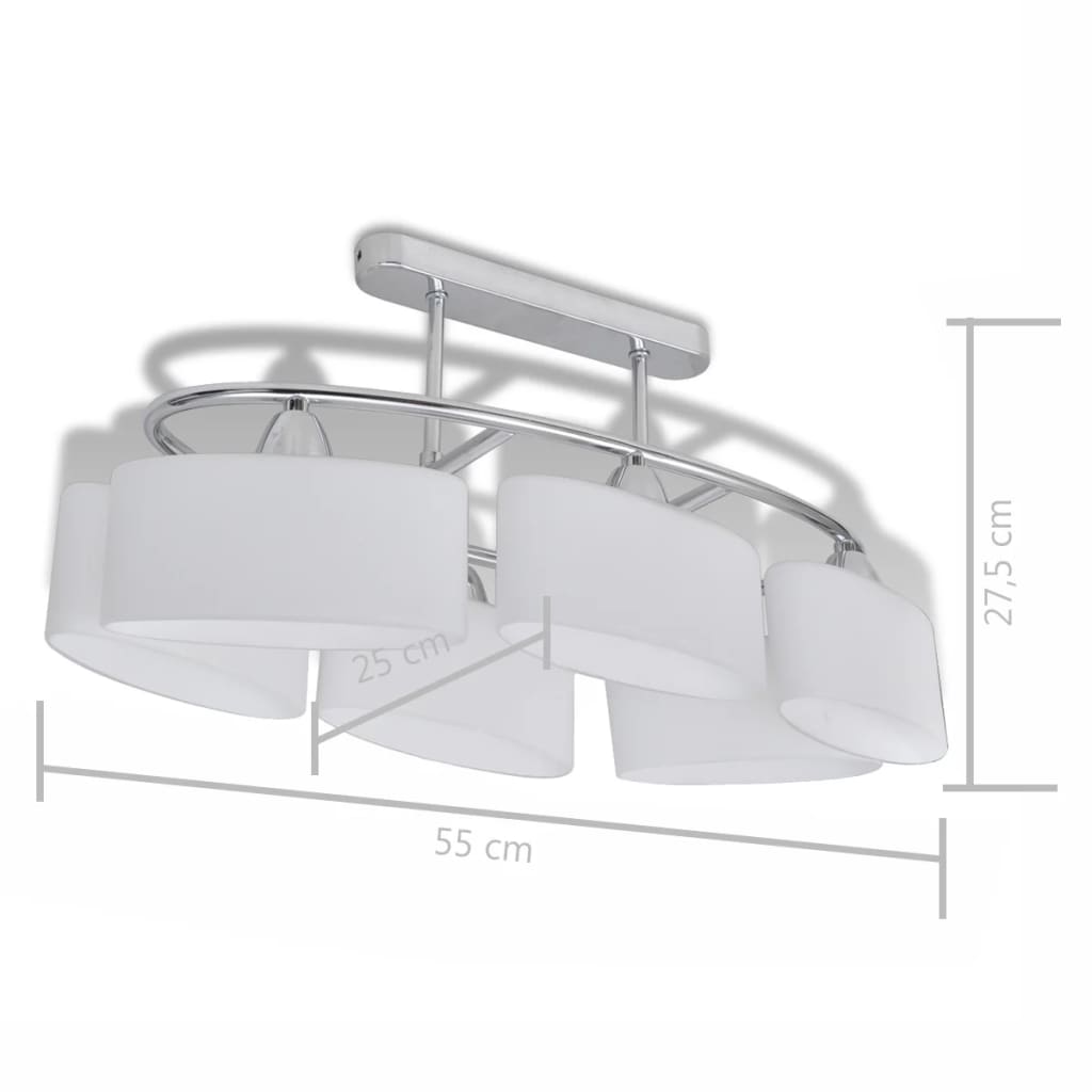 Plafonnier Avec Abat-Jours En Verre Ellipsoïde 4 Pcs E14