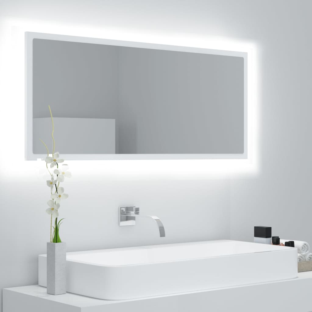 Miroir De Salle De Bain À Led Bois D'ingénierie