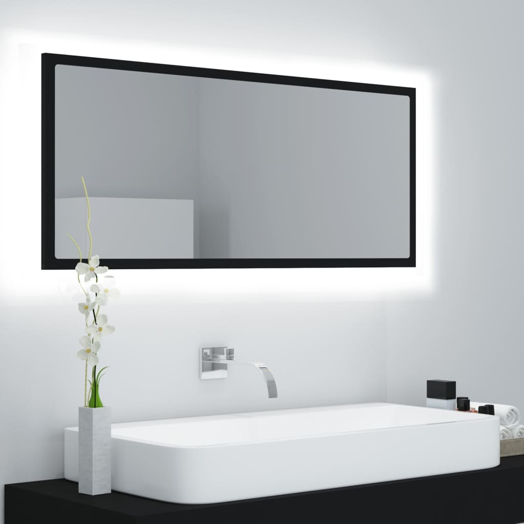 Miroir De Salle De Bain À Led Bois D'ingénierie