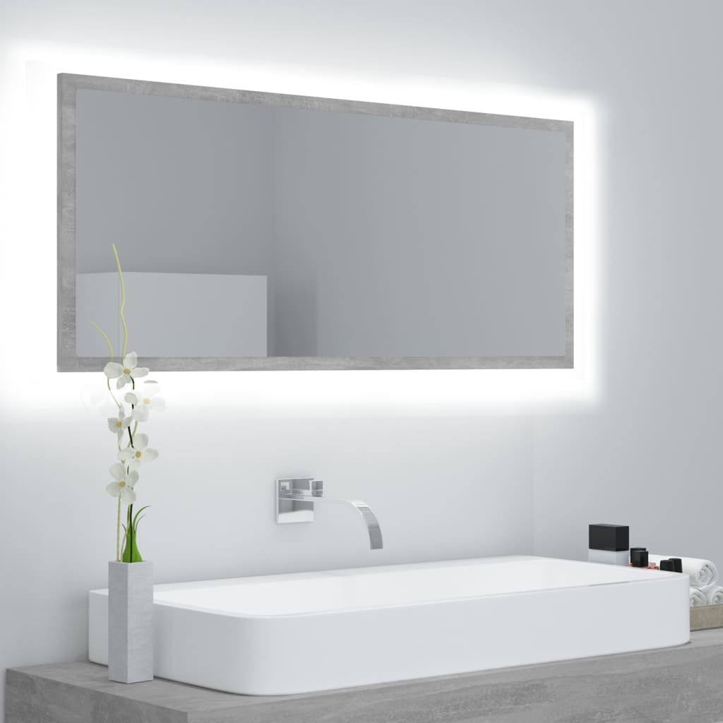 Miroir De Salle De Bain À Led Bois D'ingénierie