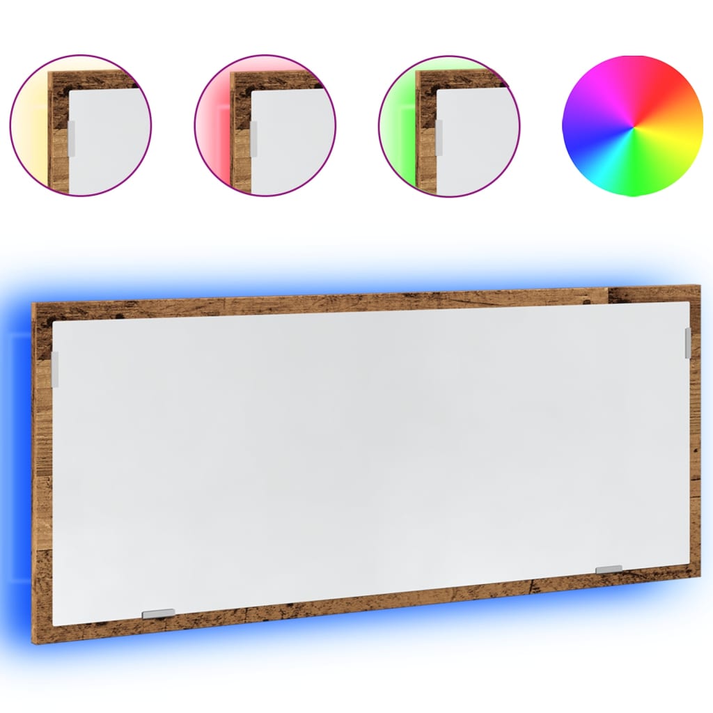 Miroir De Salle De Bain À Led Bois D'ingénierie