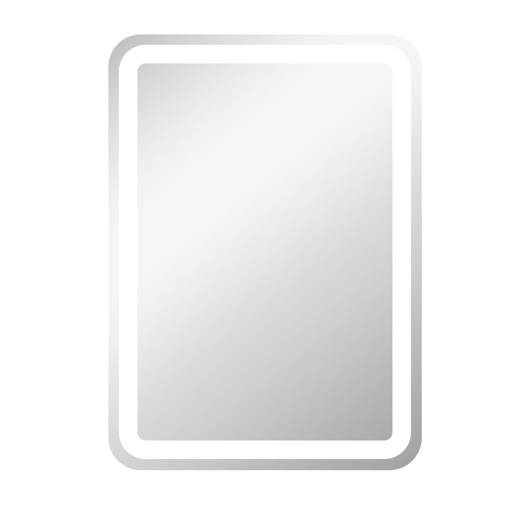 Miroir de salle de bain rectangulaire LED fonction anti-buée luminosité réglable fonction mémoire 70 x 50 cm argent