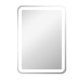 Miroir de salle de bain rectangulaire LED fonction anti-buée luminosité réglable fonction mémoire 70 x 50 cm argent