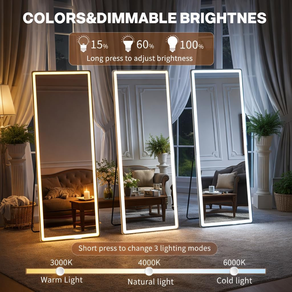 Statement LED Dimmable Full Length Mirror 71x26 Inches