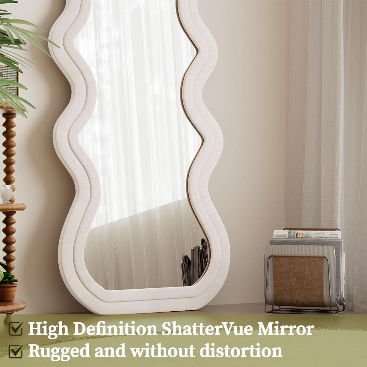 71 Inch Full Length Freestanding Floor Mirror White