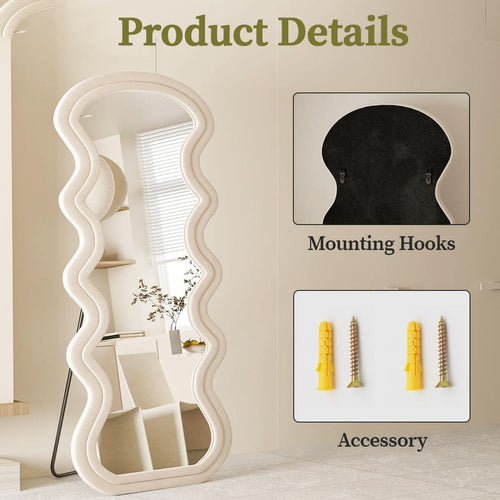 71 Inch Full Length Freestanding Floor Mirror White