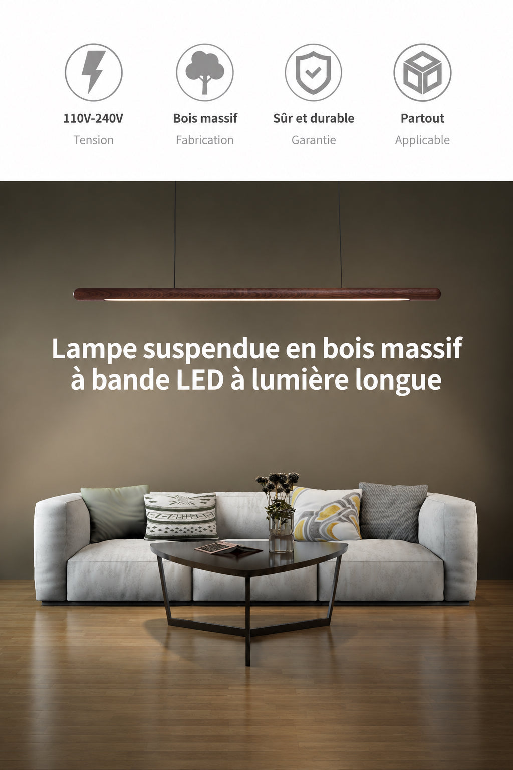 Suspension en Bois Massif Design – Luméa