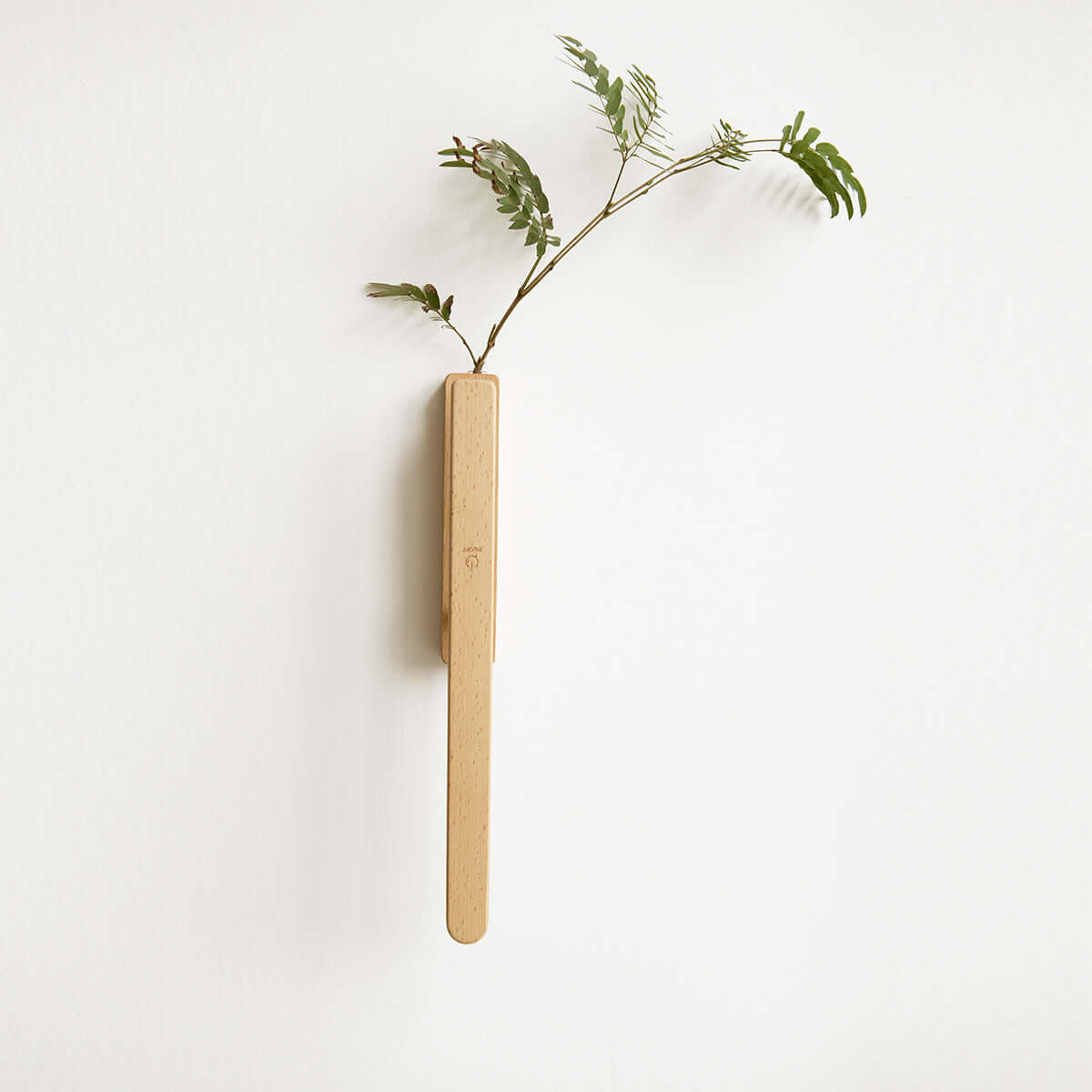 Applique murale en bois massif avec vase et interrupteur tactile