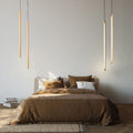 Applique suspendu LED verticale en bois massif pour chambre